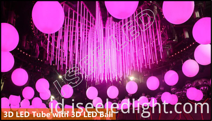 3D led tube with 3D led ball